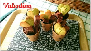 チョコがけブラウニーとハートのクッキー